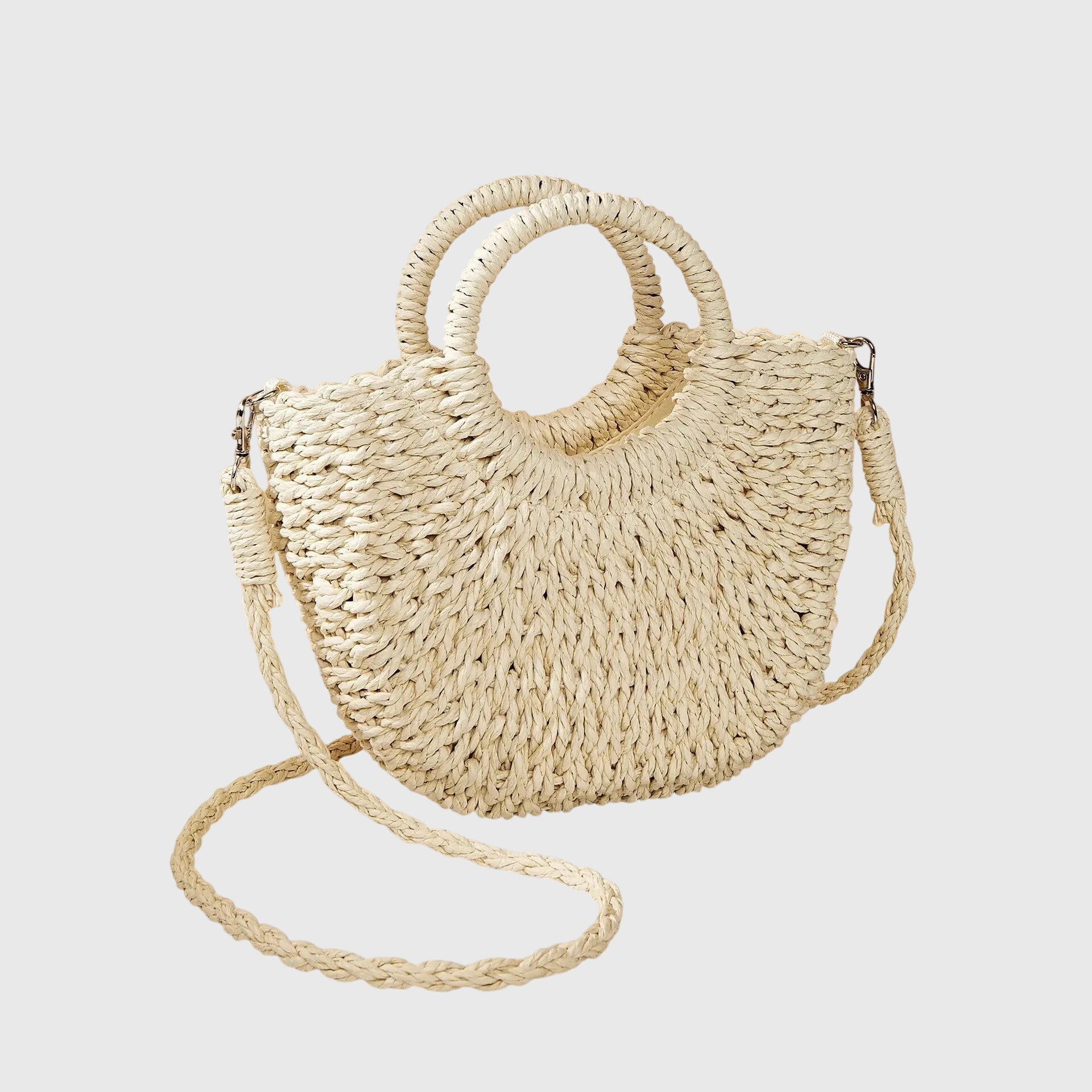 Sophie | Natuurlijk Geweven Zomerhandtas Dames met Verstelbare Riem en Compacte Silhouet 8