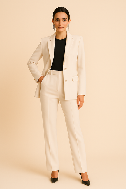 Sophie | Op Maat Gemaakte Blazer en Geplooide Broekset voor Dames in de Zomer 2