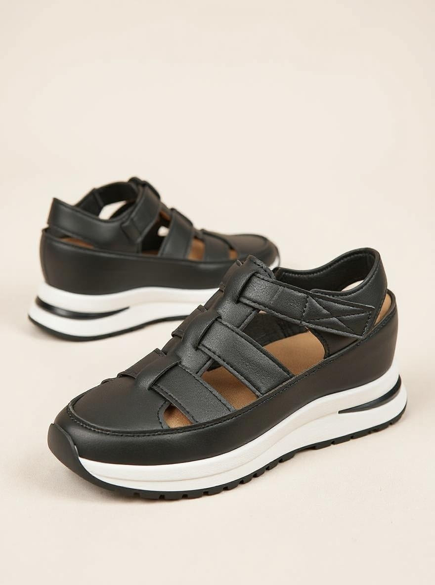 Sophie | Platformsandalen met Klittenband en Gewatteerde Zool voor Dames 0