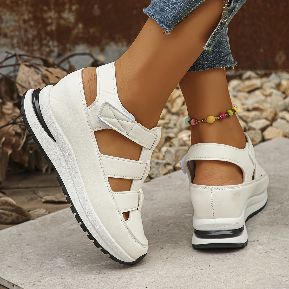 Sophie | Platformsandalen met Klittenband en Gewatteerde Zool voor Dames 4