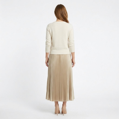 Sophie | Satijnen Geplooide Lange Rok met Hoge Taille voor Dames 2