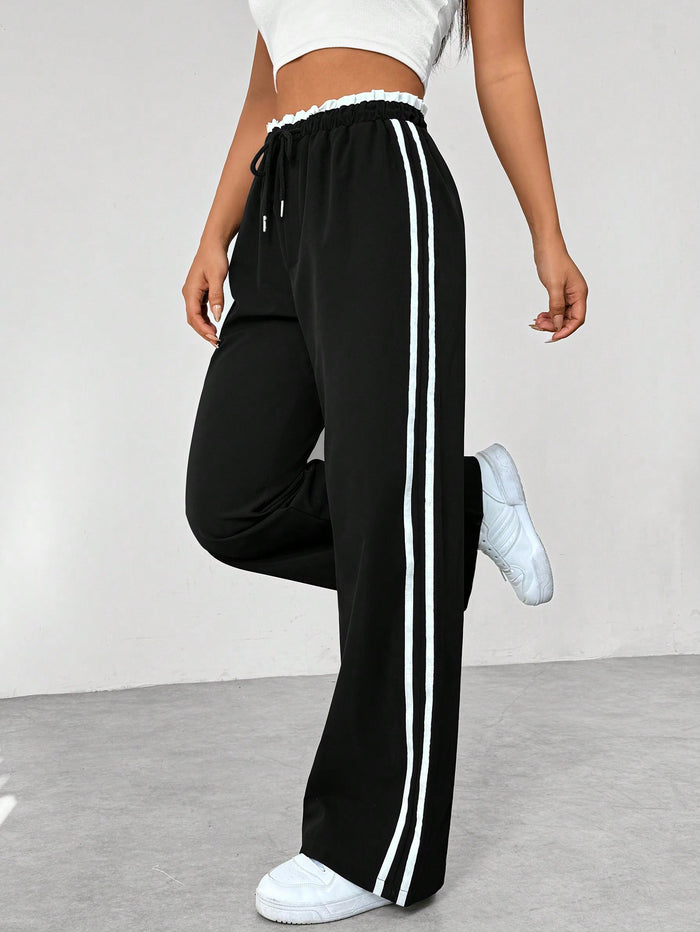 Sophie | Sportieve High-Waisted Joggingbroek Dames met Witte Strepen en Comfortabele Pasvorm 2