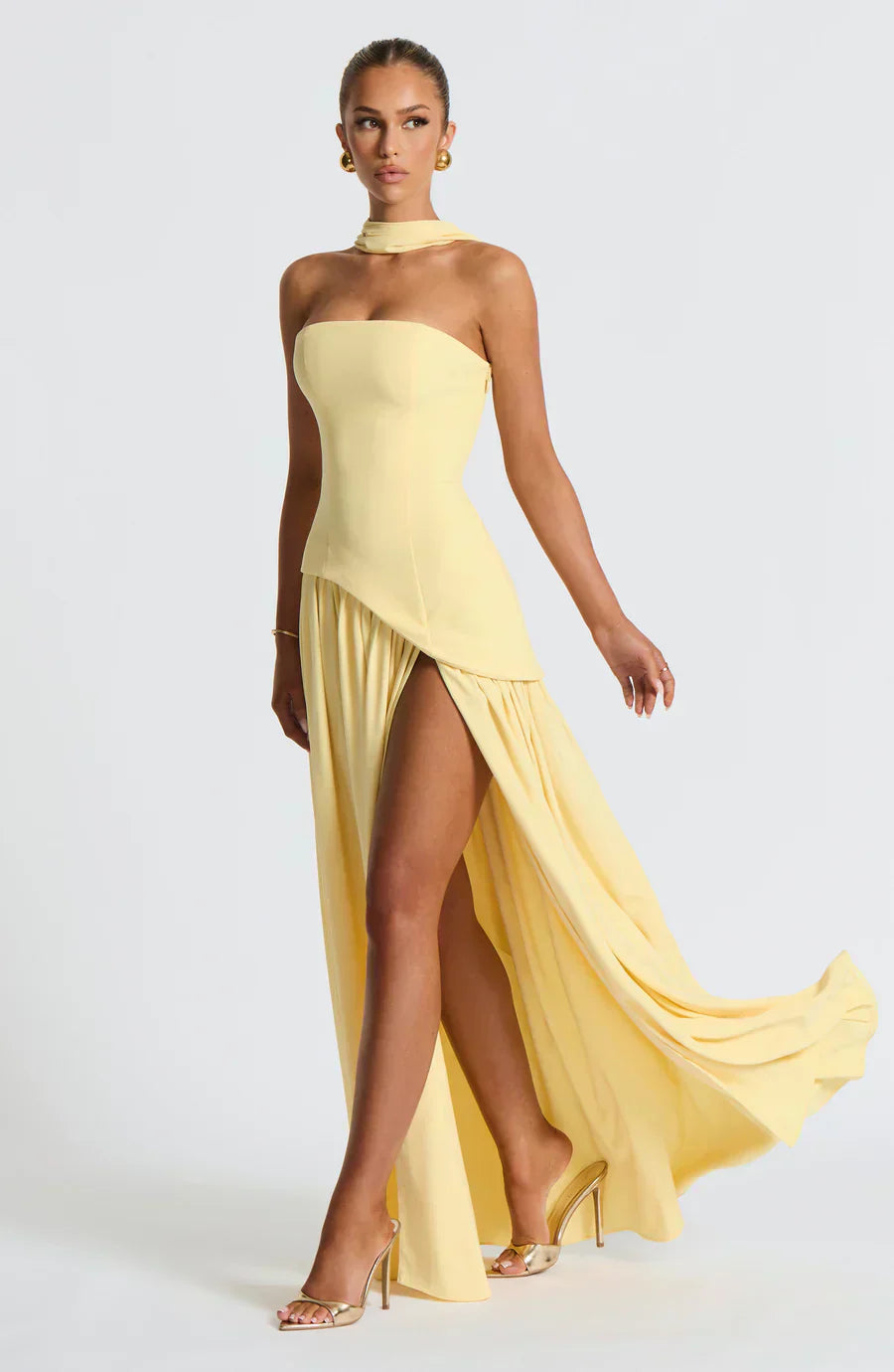 Sophie | Strapless Asymmetrische Maxi Jurk voor Dames met Split 0