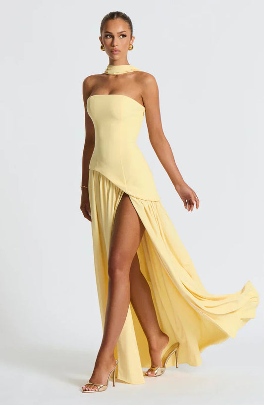 Sophie | Strapless Asymmetrische Maxi Jurk voor Dames met Split 0