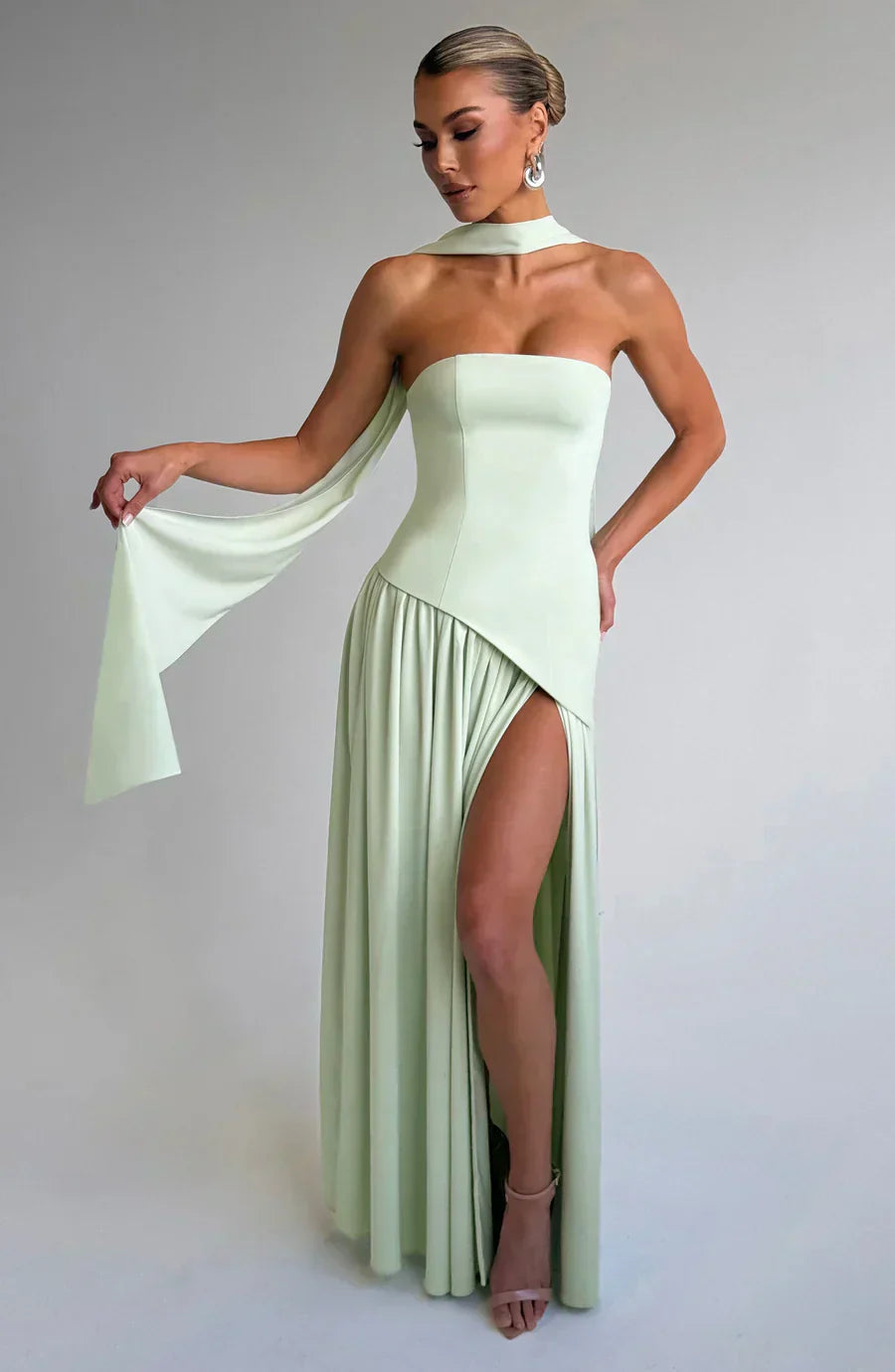 Sophie | Strapless Asymmetrische Maxi Jurk voor Dames met Split 10
