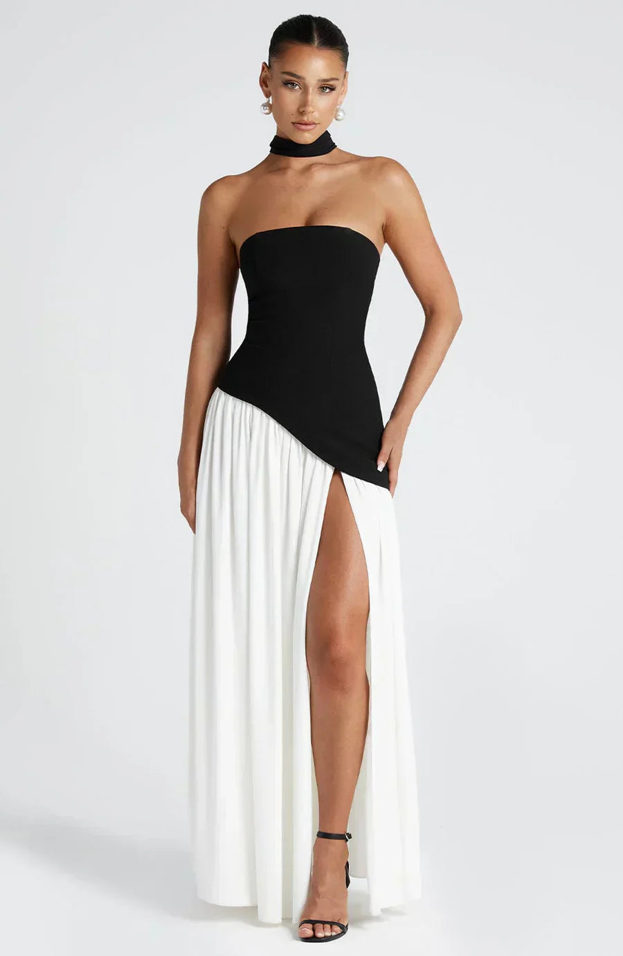 Sophie | Strapless Asymmetrische Maxi Jurk voor Dames met Split 4