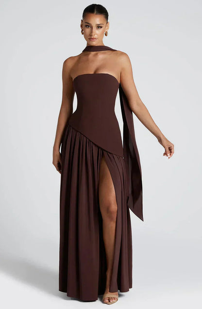 Sophie | Strapless Asymmetrische Maxi Jurk voor Dames met Split 7