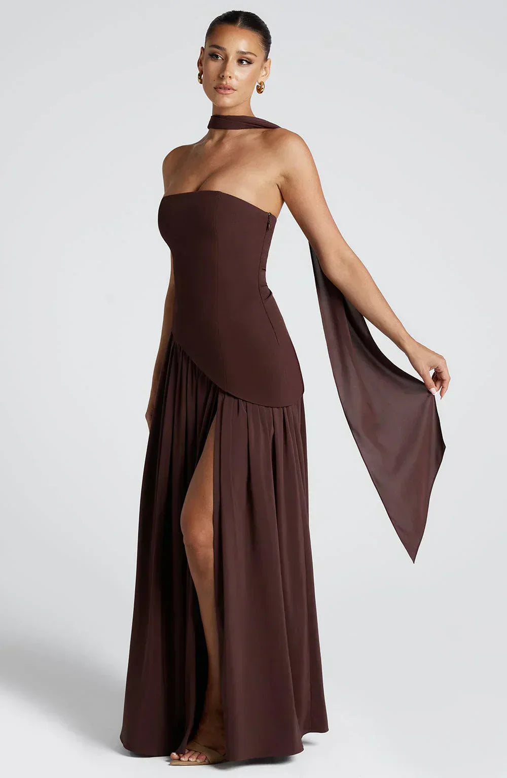 Sophie | Strapless Asymmetrische Maxi Jurk voor Dames met Split 8