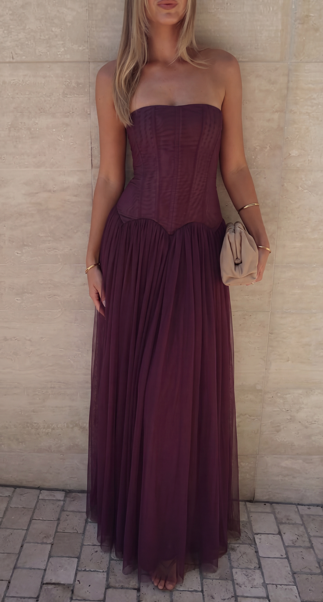Sophie | Strapless Maxi Jurk met Corset Lijfje voor Dames 3
