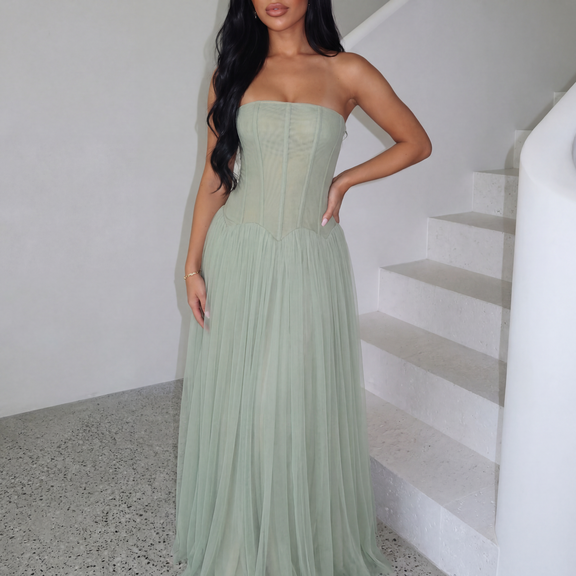 Sophie | Strapless Maxi Jurk met Corset Lijfje voor Dames 7