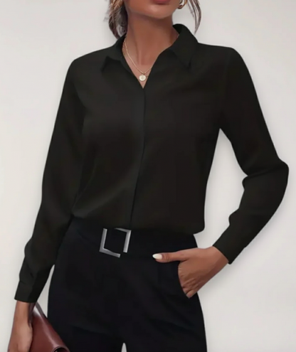 Sophie | Witte Blouse Dames Met Knoopsluiting Voor Elegante Zomerdagen 0