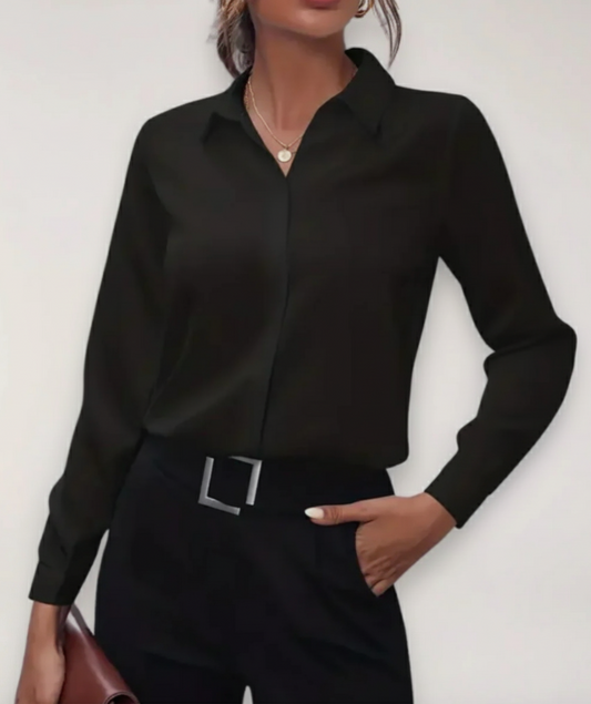 Sophie | Witte Blouse Dames Met Knoopsluiting Voor Elegante Zomerdagen 0