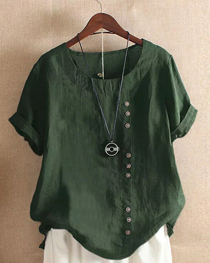 Sophie | Witte Blouse Dames met Knoopdetail voor Zomer 4