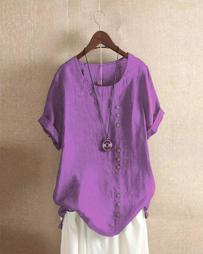 Sophie | Witte Blouse Dames met Knoopdetail voor Zomer 8