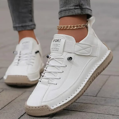 Sophie | Witte Dames Sneakers met Gestructureerd Bovenwerk en Comfortabele Veters 1