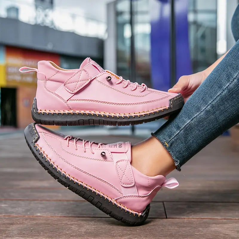 Sophie | Witte Dames Sneakers met Gestructureerd Bovenwerk en Comfortabele Veters 6