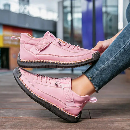 Sophie | Witte Dames Sneakers met Gestructureerd Bovenwerk en Comfortabele Veters 6