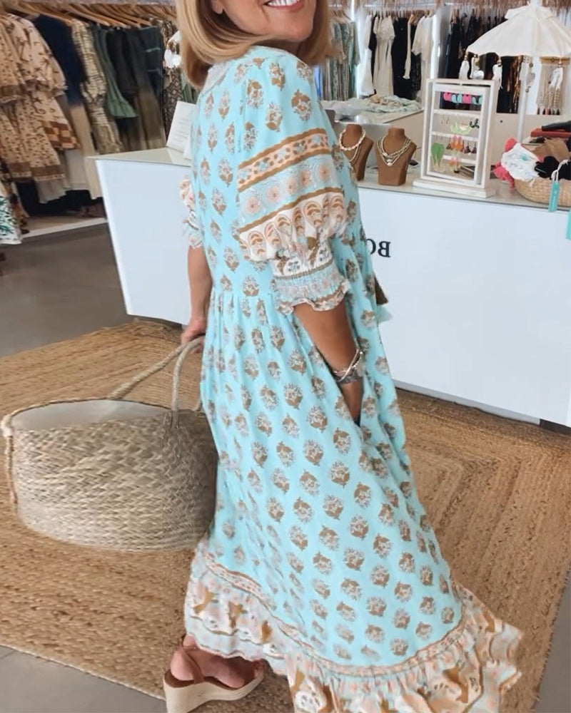 Sophie | Zomer Midi-jurk met V-hals en Print voor Dames 2