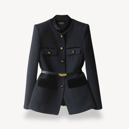 Sophie | Zwarte Dames Blazer met Riem voor Elegante Winterlooks 0