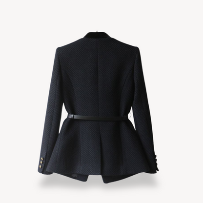 Sophie | Zwarte Dames Blazer met Riem voor Elegante Winterlooks 1