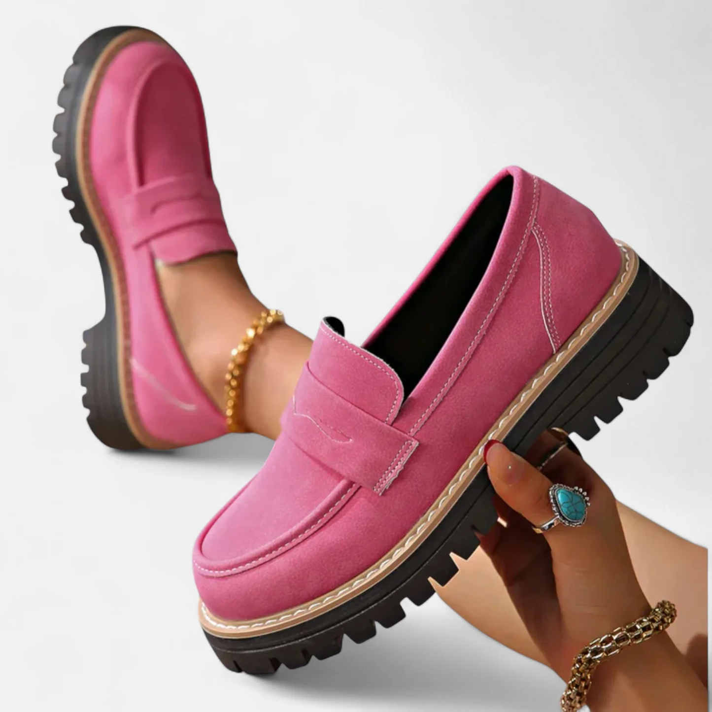 Sophie | Zwarte Loafers Dames met Dikke Zool voor Stijl en Comfort 2