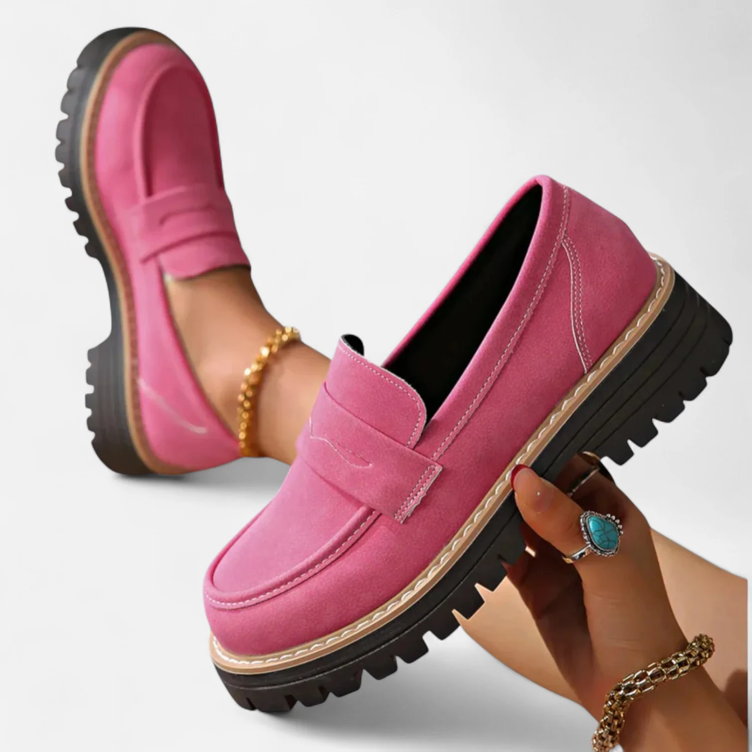 Sophie | Zwarte Loafers Dames met Dikke Zool voor Stijl en Comfort 2