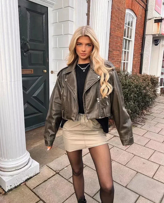 Chique vintage jas voor dames met rechte pasvorm – LUMARA