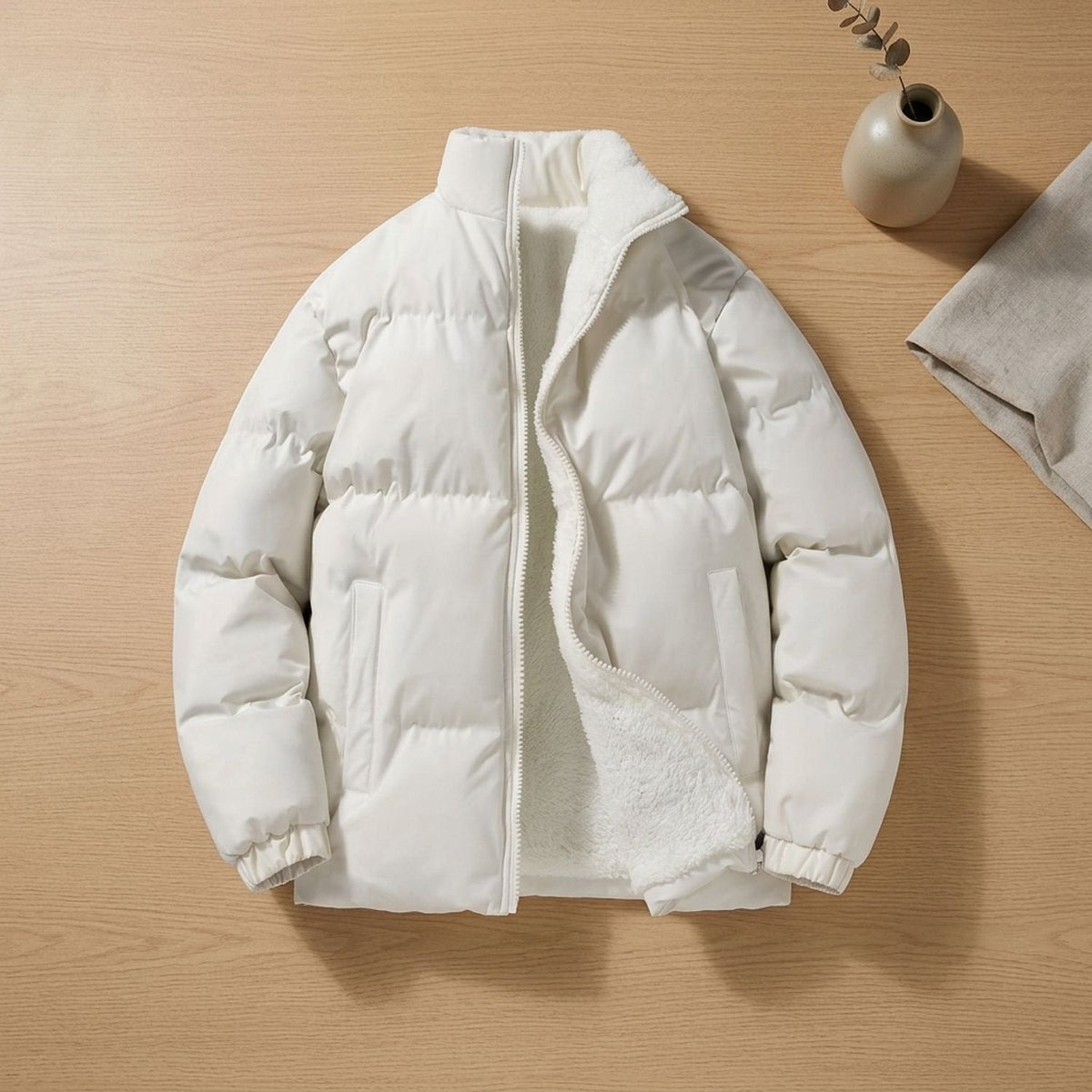 Winterjas in verschillende kleuren weergegeven
