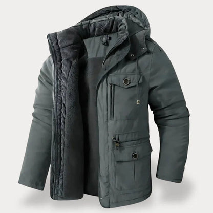 Afneembare capuchon van de BRANOR winterjas in detail