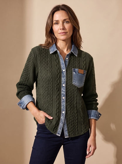 BRINDEL overshirt gecombineerd met jeans voor weekendlook
