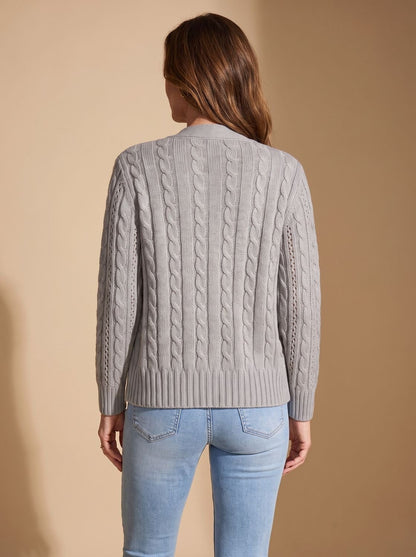 Dames vest met lange mouwen gestyled met jeans