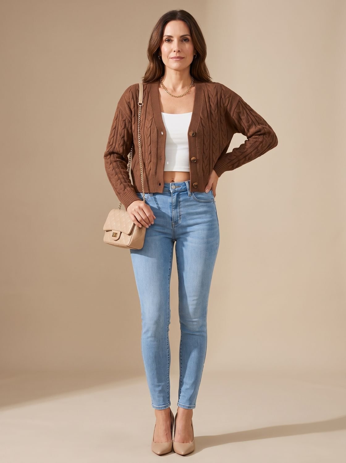 Gebreid vest met knoopjes, casual herfstlook voor dames