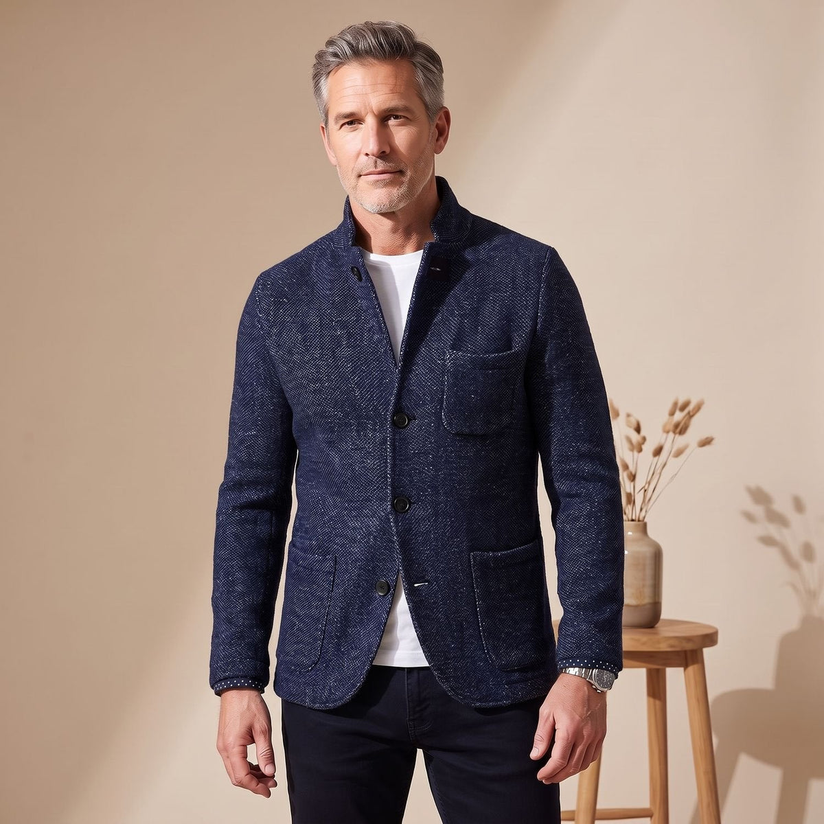 CORVINO vest gestyled met jeans voor een casual avondlook