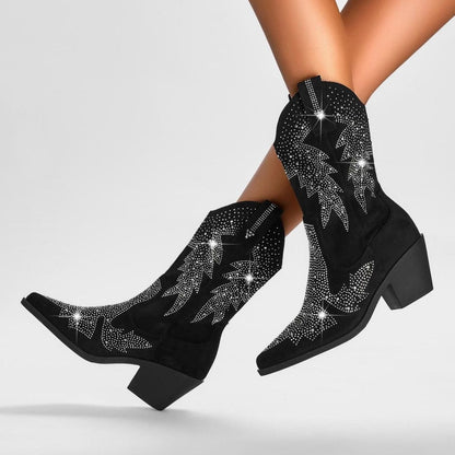 DAKOTA western boots met strasssteentjes en sterrenmotief voor dames