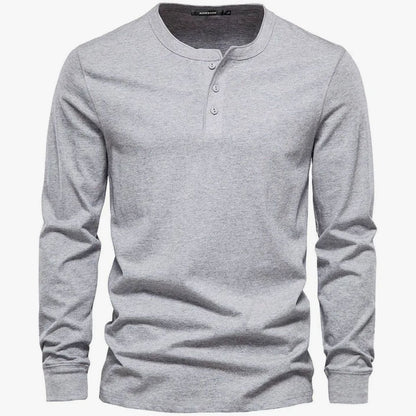 Geribbelde manchetten van het DALTON heren henley shirt