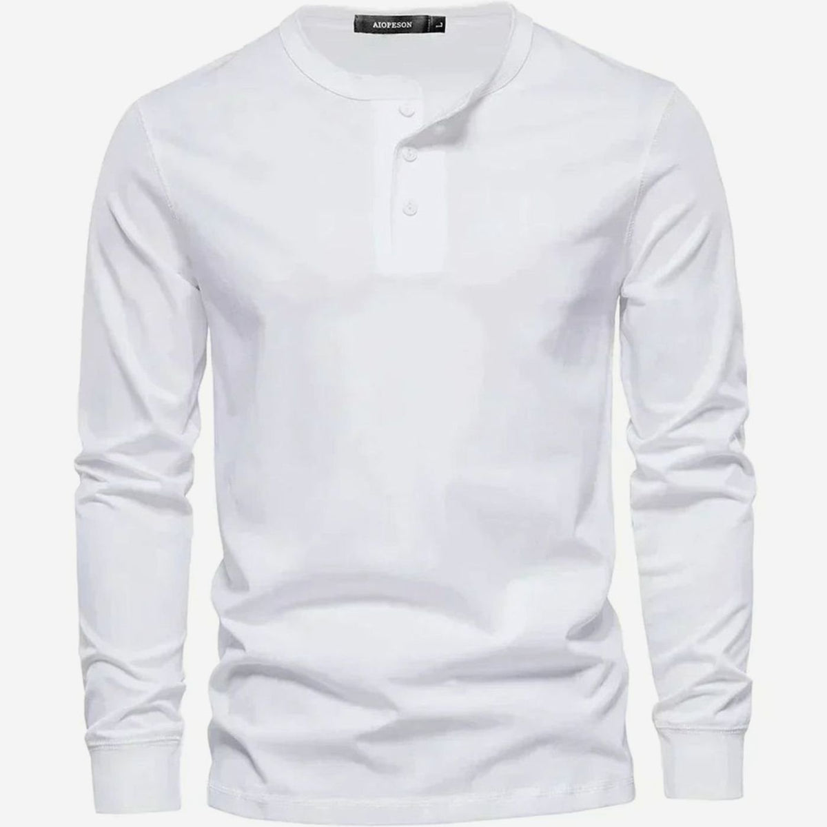 Heren henley shirt DALTON gedragen onder een overshirt