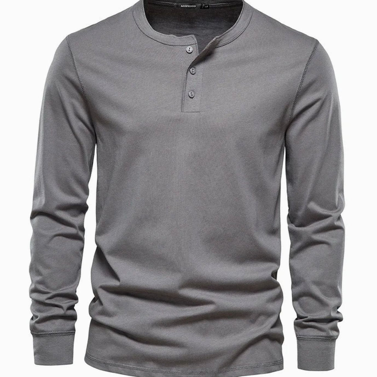 Detailfoto van de zachte stof van het DALTON henley shirt