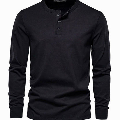 DALTON henley shirt gedragen tijdens smart-casual gelegenheid