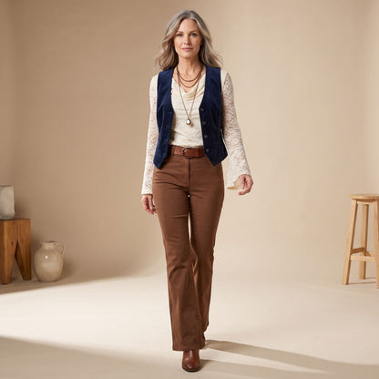 ELOISE kanten blouse gecombineerd met rok voor een elegante outfit