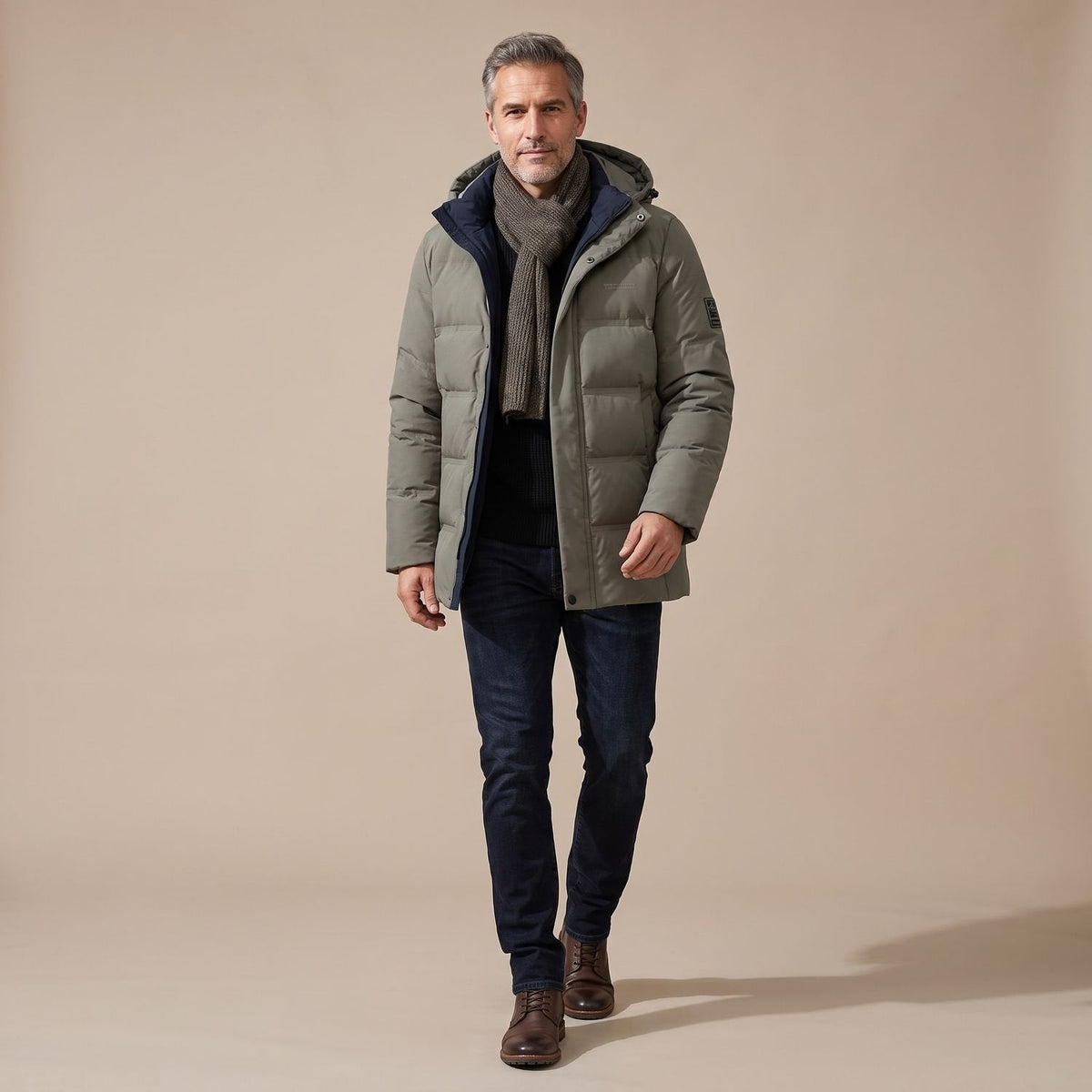 FELIX oversized gevoerde winterjas met afneembare capuchon voor heren