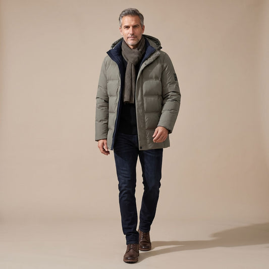 FELIX oversized gevoerde winterjas met afneembare capuchon voor heren