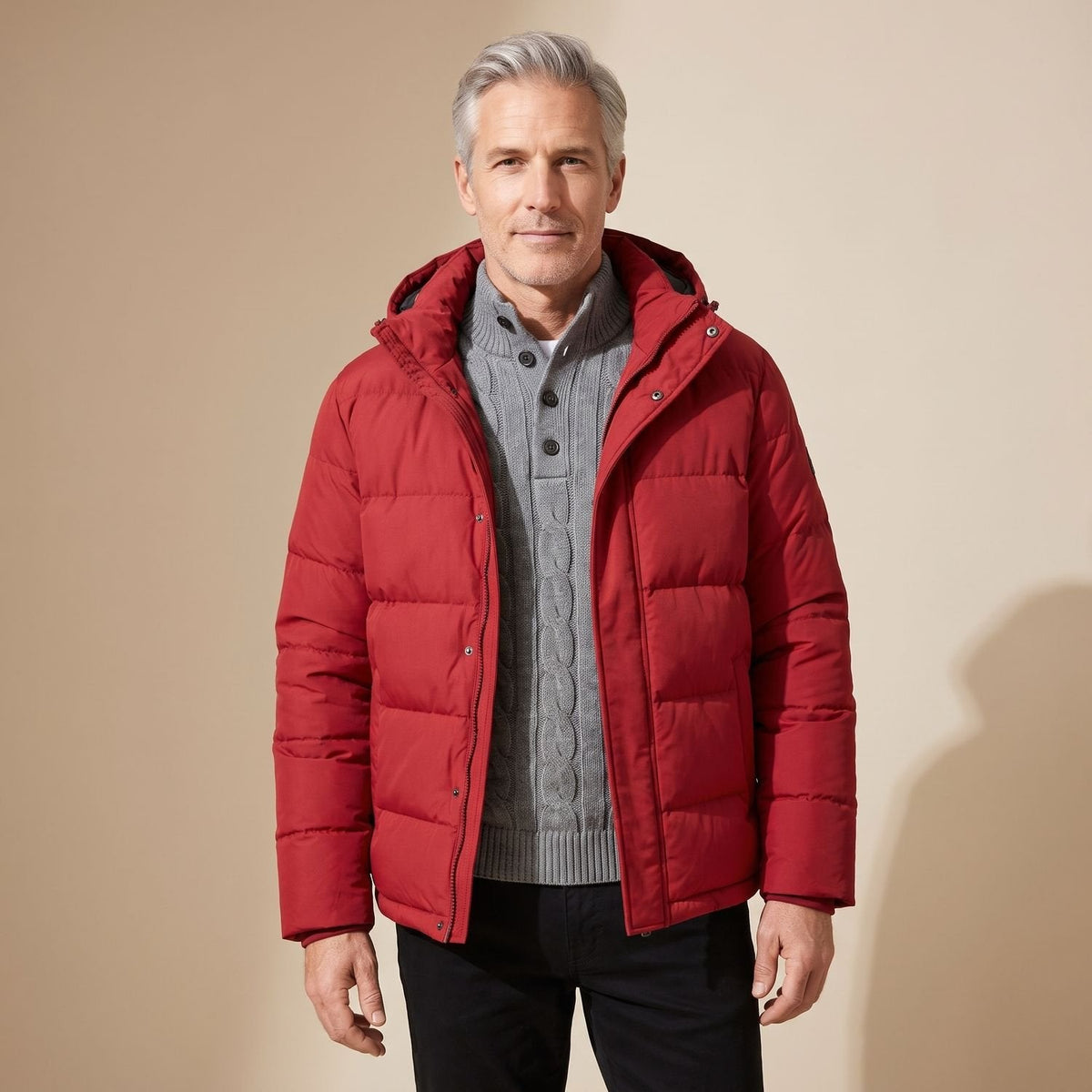 FELIX winterjas met doorlopende rits en zijzakken