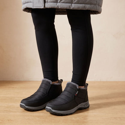 FLORIN gevoerde instap-winterboots voor dames in het zwart