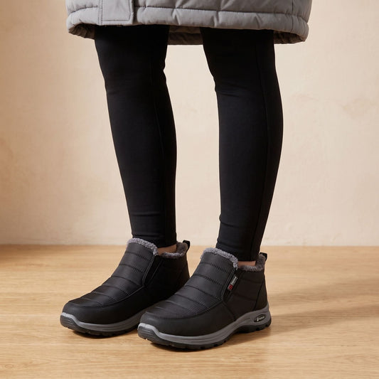 FLORIN gevoerde instap-winterboots voor dames in het zwart