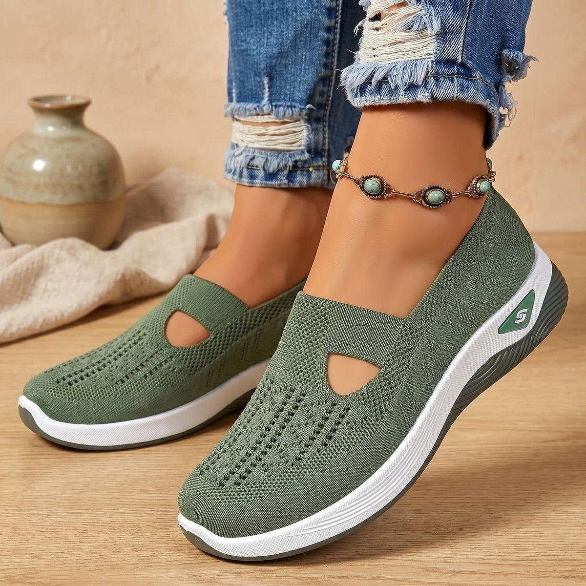 FREYA sneakers met ademend mesh bovenwerk voor brede voeten