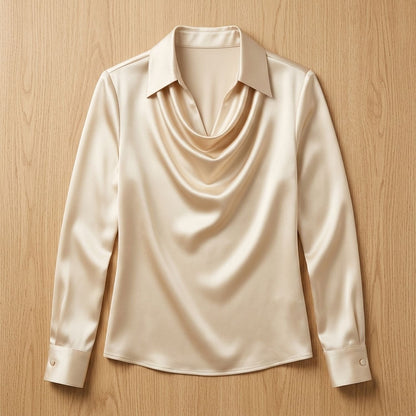 Model draagt de FRIEDA blouse in een stijlvolle outfit