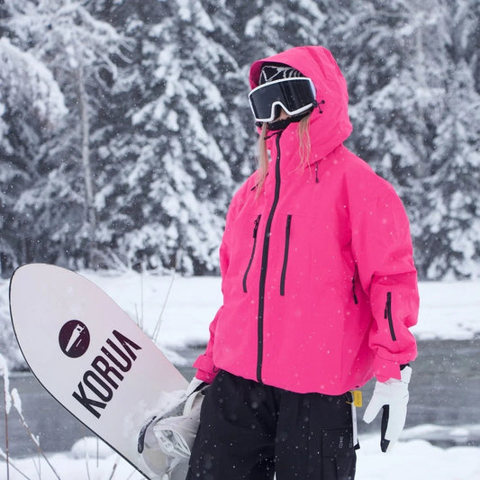 FROSALYN unisex ski-jas met verstelbare capuchon in roze