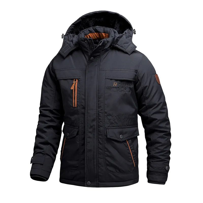 FROSTELL winterjas met opstaande kraag, detailfoto