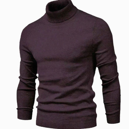 HAAKON heren slim-fit coltrui in warme geribde brei