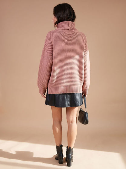 Oversized coltrui gecombineerd met jeans voor casual outfit